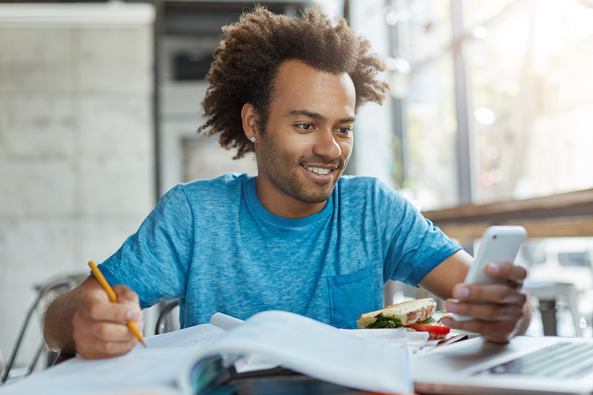 African Student learning Burlington English