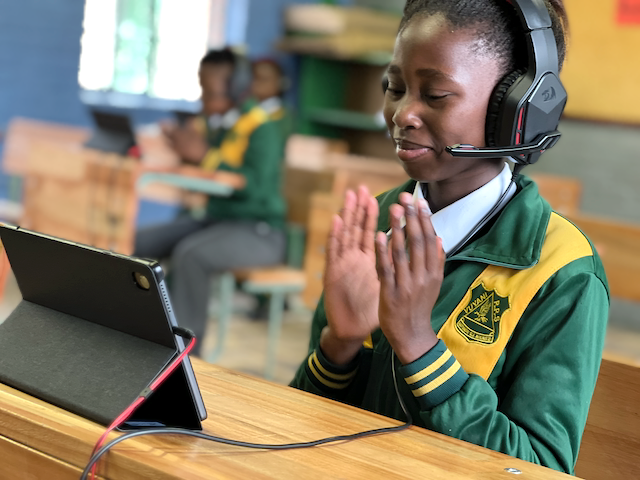 Positive learner receiving English Literacy Programme